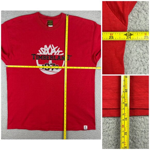 Vintage Timberland Shirt Mens Extra Large Red Puff Logo Heavy Tee Made In USA 1 - Picture 11 of 11